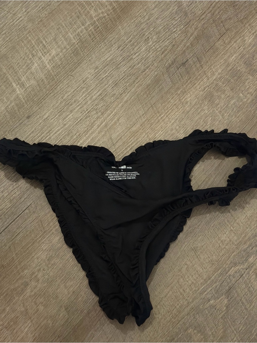 Black Ruffle Bikini Bottom - Women Swim